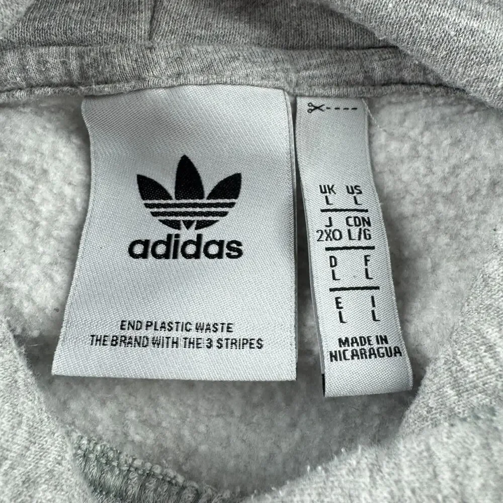 Adidas Always Original Hoodie Sweatshirt Mens Size Large Gray Fleece Long Sleeve